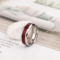 Modeschmuck Titanium Stahl Eingelegtes Holzringe Edelstahlring Kohlefaser Ring